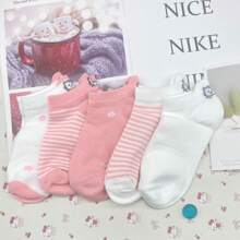 Sanrio 5Pairs For Hello Kitty Print Socks Women Socks - Soft, Breathable, Machine Washable, Perfect For Home And Daily Wear, Everyday Comfort|No Show Socks