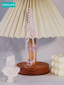 1pc Koolife Crystal Beaded Chain, Butterfly & Heart Pendant Strap, Suitable For Phone/Wrist/Earphone/Camera, Short Mobile Phone Lanyard, Bag Keychain, Gift For Mother, Family, Friends, Birthday, Festival, Phone Case Decoration - Style D - View 7