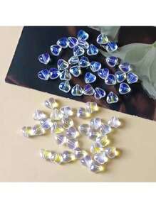 30 piezas Cuentas con forma de gota de agua, pétalo y corazón de estilos variados para accesorios de joyería y manualidades DIY