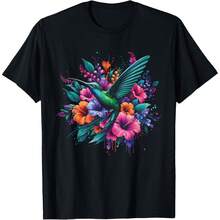 Flower Birdwat 220g T-Shirt For Absolute Comfort. Designed For All Types Of Users, Women And Men Alike. Robust, High-Quality Fiber, Suitable For Any Outfit, Silky Soft To The Touch But Designed To Keep You Going. Breathable Tops For Women, Autumn Sets, Vacation Wear, Halloween Outfits For Them. - 白色 - 查看 1