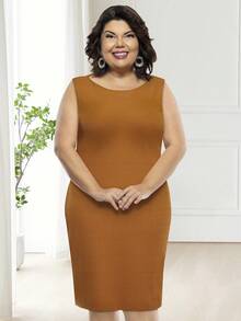 Set With Long Cardigan And Dress With Straight Skirt – Moda Plus