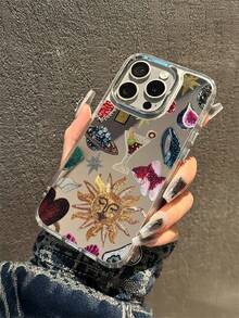 Retro Sun Diamond Fish Ins Mirror Phone 15 Case, Phone 14 Pro Max Makeup Cover, 13 Mirror, 12 Anti-Drop Feature, 16 Large Hole, 11 For Women,Anti-Drop Phone Case Support Protection Anti-Scratch Non-Yellowing Transparent Smartphone Cover Gift For Apple Phone 11/11 Pro/11 Pro Max 12/12 Pro/12 Pro Max/13/13 Pro/13 Pro Max/14/14 Plus/14 Pro/14 Pro Max/15/15 Plus/15 Pro/15 Pro Max/16/16 Pro/16 Plus/16 Pro Max/16E/X/XS/XSMax/TPU Material Protective Case, Phone Protective, The Best Birthday Gift For Your Friends And Family, Suitable For Both Men And Women - Bạc - Xem 2