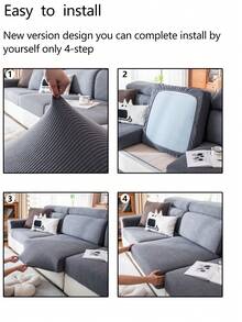 1 件弹力沙发套，防滑全包裹沙发座套，四季可用沙发户外垫套，布艺厚沙发毯被子，可机洗防尘宠物友好装饰，可调节适合转角沙发、卧室、办公室、客厅、1/2/3/4 座沙发 - 深灰色 - 查看 10