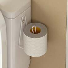 1pc No-Drill Toilet Paper Holder, Iron Bathroom Paper Towel/Tissue Rack, Towel Hanger, No Wall Drilling Needed, Suitable For Kitchen And Bathroom Organization, Bathroom Storage Bathroom Accessories Back To School