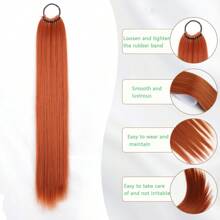 24 Inch Synthetic Long Straight Ponytail Hair Extensions Ponytail Wig Hairpiece For Women For Daily Wear