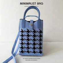 Nuevo bolso de hombro de moda, bolso tejido para teléfonoóvil, versión coreana, bolso de cambio portátil pequeño y versátil, bolso de mensajero UQYY - Mil pájaros azules - Ver 12