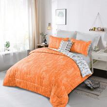 3 Pieces Orange Reversible Comforter Set Double Queen King Size,  Bed In A Bag Comforter Set, Soft Lightweight Bedding Set (1 Comforter, 2 Pillowcases),Wedding Items,Valentines Day Home Bed Room Decor,Easter Ramadan Gifts, All Season - 橘色 - 查看 4