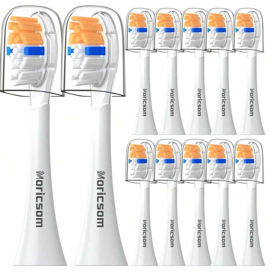 Moricsom 电动牙刷头与飞利浦 Sonicare 牙刷柄兼容，12 个装