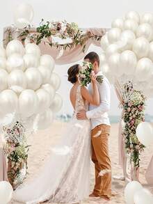 20/50个珍珠白气球套装，浪漫奢华高端，适用于生日、婚礼、情人节、万圣节、圣诞节、新年、开幕式、毕业季、家居装饰、气球布置、气球派对 - 白色 - 查看 1