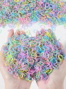 1000pcs/Pack Disposable Elastic Hair Ties, For Ponytail, Suitable For Hairstyle Design And Decoration, Casual Daily Hair Accessories, Fit For All Seasons, Ponytail Holders, Hair Elastics, Rubber Band