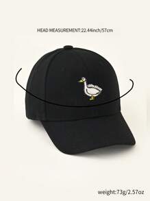 1pc Embroidered Swan Baseball Cap, Adjustable, Washable, Fashionable Breathable Versatile Sun Hat, Suitable For Outdoor, Gift For Holidays