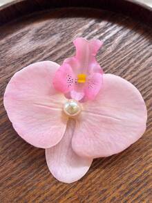 1 pieza Horquilla con flor, mariposa y orquídea simulada, ideal para sesiones de fotos, decoración de fiestas en la playa, elegante y hermoso regalo del Día de San Valentín, pasadores de pelo, accesorios para el cabello, pinzas para el cabello, artículos escolares