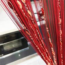 100cmX200cm Decorative Door String Curtain Beads Wall Panel Fringe Window Room Divider Blind For Wedding Coffee House Parts Door Divider Beads Tassel Screen Decoration (Colorfull 25) - 紅色 - 查看 2
