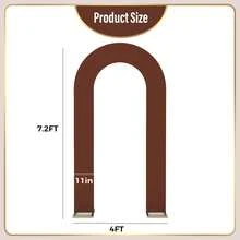 Upgraded .2FT Open Arch Backdrop Cover, Brown Spandex Fitted Round Top Wedding Arches, Double-Sided U-Shaped Arch Chiara Stand CoversBackdrop - Brown - View 4
