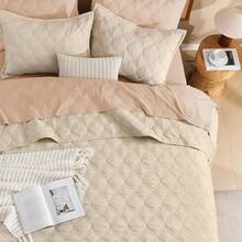 Size Quilt Bedding Set Teal - Full Lightweight Comforter Bedspreads & Coverlets Turquoise - Bedding Cover Bed Decor All Season - 3 Pieces (1 Quilt, 2 Pillowcases) - 16 - 燕麥片 - 查看 4