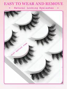 NAIJEMA 5 Pairs 3D Thick False Eyelashes, Multi-Layered Fluffier And Natural Look, Soft Curly And Dramatic Lashes, Reusable For Daily Makeup And Party Occasions - Black - View 4