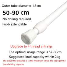 2pcs Spring Tension Curtain Rods Short Tension Rod, 2 Packs Small Spring Tension Curtain Rod 55-90cm, Thin Tension Rod No Drill For Window Cupboard Closet, Multi Functional Telescopic Rod Shower Curtain Bracket Shower Curtain Base Shower Curtain Rod Support Shower Curtain Rod Curtain Rod Bracket Bathroom Decor - 2pcs - View 2