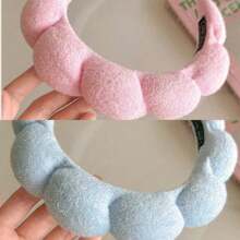 1 pieza Diadema con forma de nube simple de esponja para mujeres, diadema de verano para lavado de cabello y peinado, accesorios rosas, diadema, diadema para el cabello, diadema para el cuidado de la piel
