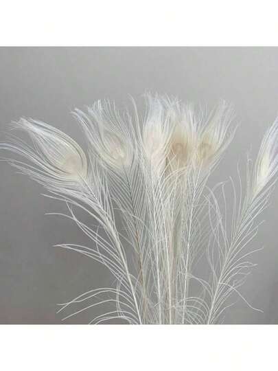 5 件逼真的人造孔雀羽毛，适用于 DIY 工艺品、优雅的家居装饰、派对和婚礼装饰、节日场合，手工细节，塑料材质，非常适合卧室、客厅或浴室装饰，孔雀装饰