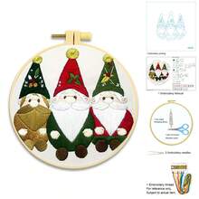 Christmas Embroidery DIY Kit [Bells/Red Truck/Christmas Tree], Includes Embroidery Frame, Needle, Thread, Printed Fabric, Beginner Cross Stitch Set, Christmas Decor Handmade Gift, Limited Time Offer