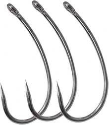 Barbless Fishing Hooks, 50/150pcs Carp Fishing Hooks Trout Hooks Circle Hooks Curve Shank Crank Fly Tying Hooks Carp Hair Fishing Bait Rigs For Freshwater Saltwater Fishing - 2#_150pcs - View 1