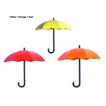3pcs Creative Mini Umbrella Hooks Adhesive Strong Adhesive Wall Decoration No Trace Nail-Free Sticky Hooks For Kitchen And Bathroom Wall Hooks