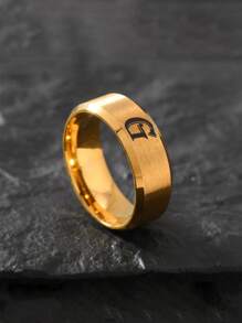 1 pieza Anillo de inoxidable con 26 letras de moda