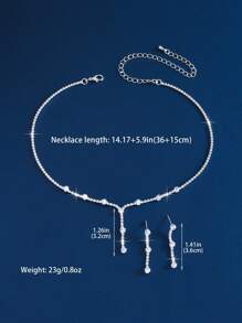3pcs Gold Tone Jewelry Set With Necklace And Earrings, Fashionable Minimalist Style Inspired By Party And Suitable For Wedding Accessories