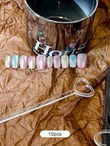 Beautizon Nailartlab 10件装多功能透明亚克力美甲展示条，彩色卡片印刷及佩戴美甲成品展示架，美甲沙龙DIY展示及拍照道具 - 彩色 - 查看 8