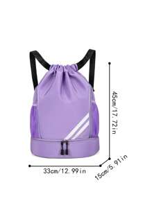 1 pieza Mochila con cordón de nailon, puede contener raqueta de bádminton, bolsa impermeable para entrenamiento de baloncesto, equipo y zapatos de fútbol, mochila ligera unisex para deportes al aire libre y fitness