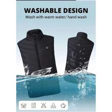 Men'S Smart Heating Vest - Smart Electric Heating With Adjustable Temperature Settings, Rapid USB Charging, Solid State Heating, Stylish Winter Jacket Design For Outdoor Activities(Power Supply Is Not Included)