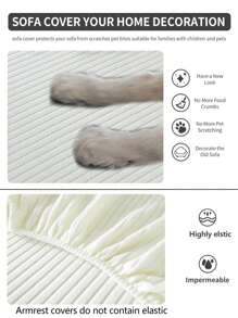 1pc Stretch Sofa Cover Non-Slip All-Inclusive Sofa Seat Cover Universal Sofa Cushion Cover Fabric Thickened Sofa Cover Cloth Machine Washable Dust-Proof And Dirt-Resistant Home Decoration Pet-Friendly Protective Cover White Fresh And Simple Room Decoration Adjustable Corner Sofa Cover Suitable For Bedroom, Office, Living Room Combination And L-Shaped Sofa Blanket And 1234 Seat Cover