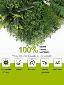 1/6 件人造黄杨草篱笆草墙，杜鹃花叶，人造花，人造植物，米兰花，黄杨木，PE 材料，花园装饰，学校宿舍办公室装饰，户外派对活动节日生日派对装饰，家庭入口酒店餐厅客厅卧室婚宴厨房花园装饰，四季装饰 - 綠色 - 查看 4