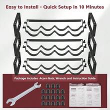 Stackable Wine Rack Countertop Sturdy Bottle Holder Freestanding For Cabinet 3 Tier Small Tabletop Wine Holder Stand Wire Bottle Rack Metal Storage Organizers - 黑色 - 查看 4