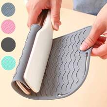 1 Pieza Almohadilla de silicona multiusos resistente al calor, soporte para rizador, almohadilla de aislamiento térmico, protector de escritorio antideslizante con textura, estera anticalor reutilizable para herramientas de belleza, alfombrilla de estación de estilo resistente a arañazos, accesorios de peinado resistentes al calor para planchas, rizadores, salón en casa, seguridad del mostrador del baño, almacenamiento de herramientas de belleza, uso en múltiples superficies, esenciales de tocador