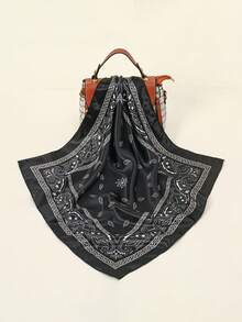 1 件/4 件时尚嘻哈头带，男士头巾，颈巾，头饰，腕带，方形佩斯利印花手帕 50*50 厘米 - 佩斯利印花50方巾 - 查看 2