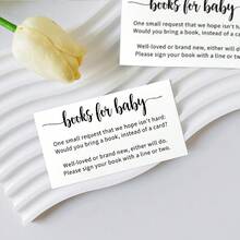 20/50pcs Baby Shower Invitation Cards, 3.5x2" White, Baby Bathing Invitation Inserts, Book Instead Of Cards For Gift Request, Baby Shower Invitation Cards, Gender Reveal Party, Birthday Party - White - View 5