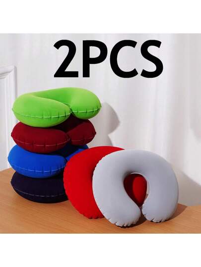 Vibrant Inflatable Neck Pillows, Portable Travel Kussen Nap Cushion, Airplane Pillow, Compact Lightweight, Easy To Carry