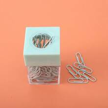 18个/盒创意涂层磁性透明彩色回形针收纳盒