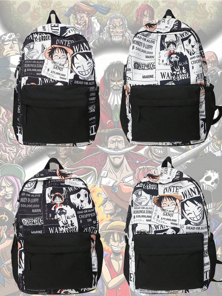Street Printed Student Schoolbag Casual Junior High School Cool Boy Animation Backpack Large Capacity Backpack Without Pendants - Multicolor - View 1