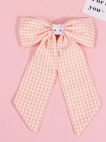 Sanrio 1pc Sanrio Bow Hairpin, With Cute Cartoon Decoration, Girls' Big Bow Hairpin, Ponytail With Big Hairpin Accessories, Small Crocodile Hairpin Hair Accessories Cute Ponytail Clip, Women's Hair Accessories Cute Oversized Long Tail Hairpin Metal Clip First Choice For Gifts, Accessories For Girls At The Beach., Flat Claw Clip, Claw Clips, Clips For Hair, Hair Slide, Hair Claws