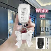 Housse de clé de voiture en TPU 3 boutons, compatible avec les modèles Oyota RAV4, Camry, Avalon, Prius, GT86. Beau cadeau pour les propriétaires de voiture