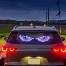 2 件智能汽车装饰灯，11 种照明模式，包括 10 种闪烁模式 + 1 种常亮，创意恶魔眼 LED 车灯，酷炫车辆显示屏，适用于卡车和汽车的 USB 插入式装饰灯，灯光优美，易于安装
