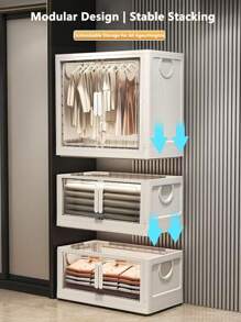 5/4/3/2/1 Layer No-Assembly Baby Wardrobe Folding Storage Cabinet, Household Snack Organizer Box, Multi-Layer Children Closet