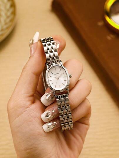 LI Pc Removable Stainless Steel Strap, Vintage, Mini Oval Ladies Quartz Watch, Zilver Case,Perfect Everyday Wear, Birthday s, Parties, Holiday Gatherings, As The Ideal Yourself Or Friends