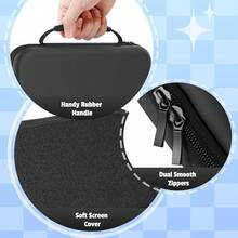 Carrying Case Compatible With Switch 2 (2025), Protective Hard Shell Travel Carry Case, Storage Pockets Compatible With Console & Accessories Games, Portable Bag Pouch With 10 Game Card Slots, Lightweight - Black - View 3