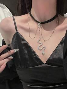 女款多层欧美时尚性感蛇形大腿链，金银色可选，Cos装饰腿链 - 彩色 - 查看 8