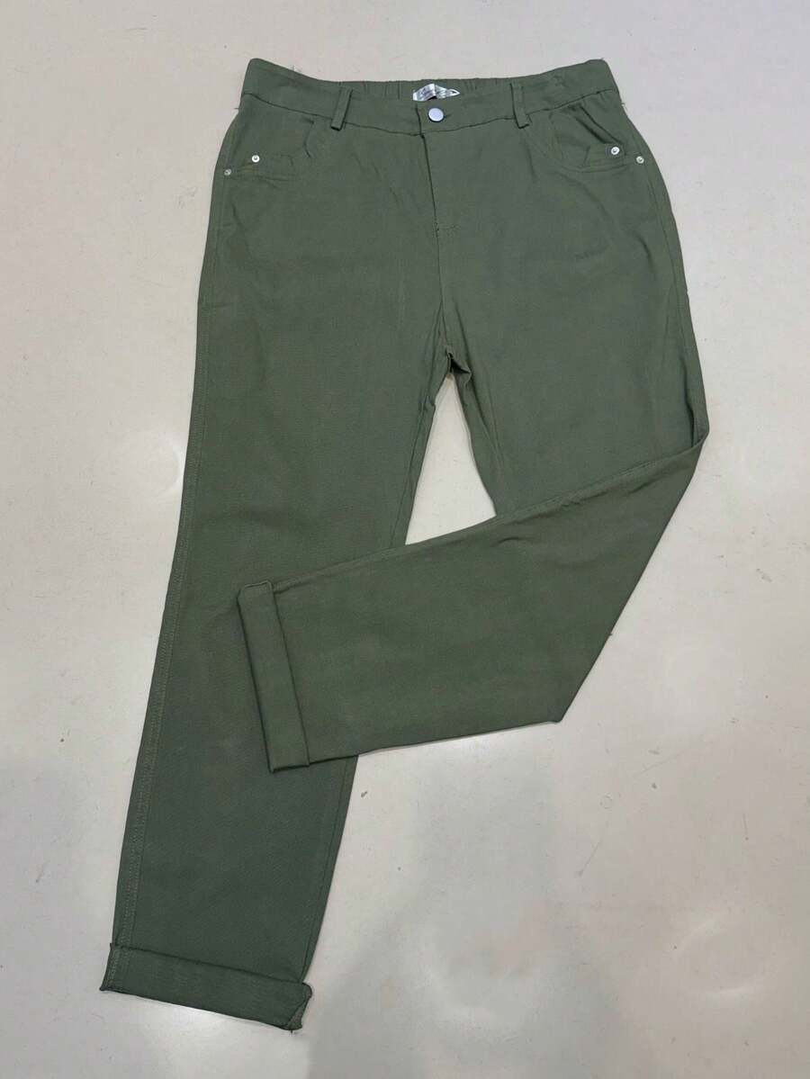 Twill Pants With Lots Of Elastane - 綠色 - 查看 1