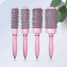 2件套专业陶瓷圆梳套装，适用于日常发型造型 - 防静电，铝制梳筒，尼龙刷毛，ABS塑料手柄，沙龙级工具，附赠一把梳子，返校季、旅行度假必备，女士美发配件，梳子，边缘梳，边缘梳发梳，发梳套装，梳子，理发师，美发设备，发型，美发，发梳，梳子套装，梳子，卷发梳，解结梳，女士发梳，理发师配件，理发店，美发设备
