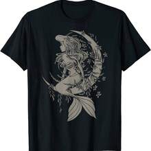 Fashion-Little Mermaids Ariels Tattoo Style Portrait T-Shirt - màu đen - Xem 1